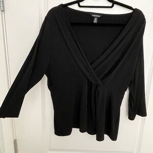 George 3/4 Sleeve Wrap-Style Jersey Top